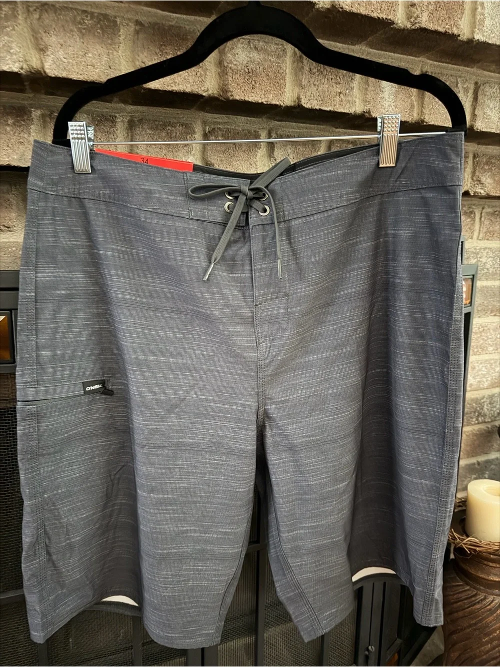 O'Neill Charcoal Gray Lace-Up Boardshorts